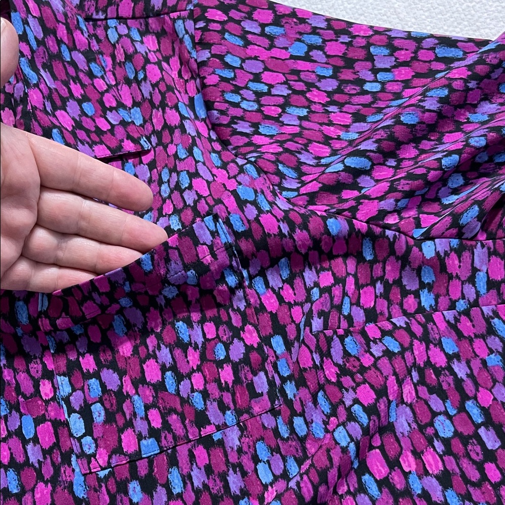 Catherines 1X Women's Purple and Blue Button-Down Shirt plus-size - Picture 4 of 5